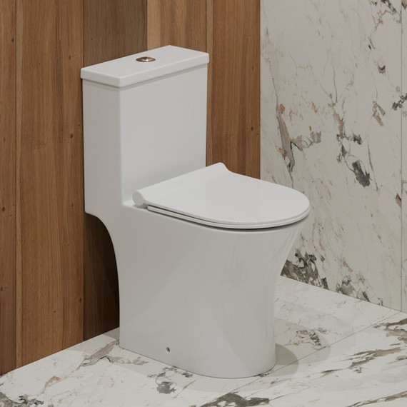 Унитаз-моноблок безободковый EvaGold EG050034 с тонкой крышкой микролифт - фото, картинка  Унитаз-моноблок безободковый EvaGold EG050034 с тонкой крышкой микролифт - фото