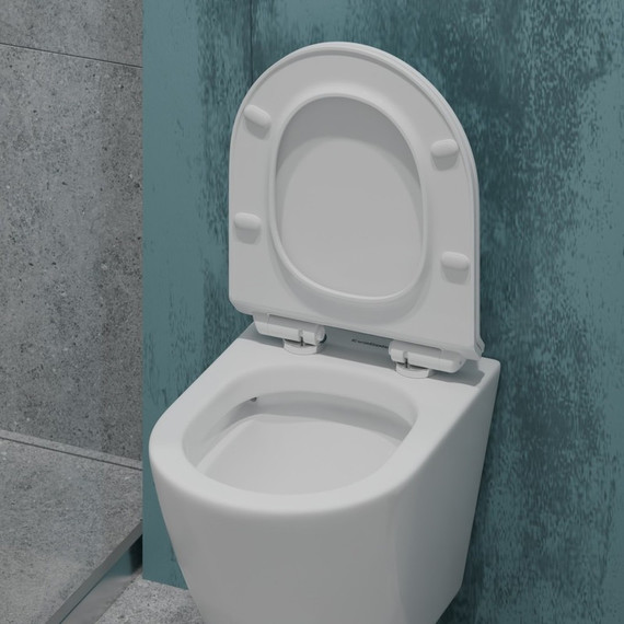 Унитаз подвесной безободковый EvaGold EG070001 с тонкой крышкой микролифт - фото, картинка 4 Унитаз подвесной безободковый EvaGold EG070001 с тонкой крышкой микролифт - фото 4