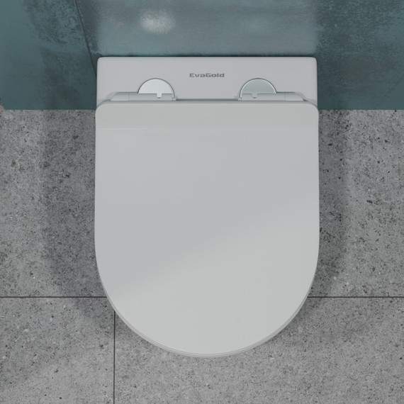 Унитаз подвесной безободковый EvaGold EG070001 с тонкой крышкой микролифт - фото, картинка 5 Унитаз подвесной безободковый EvaGold EG070001 с тонкой крышкой микролифт - фото 5