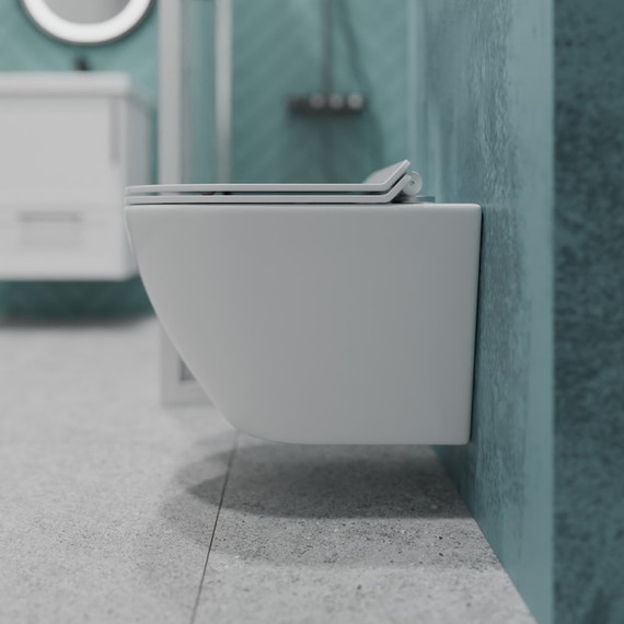 Унитаз подвесной безободковый EvaGold EG070001 с тонкой крышкой микролифт - фото, картинка 8 Унитаз подвесной безободковый EvaGold EG070001 с тонкой крышкой микролифт - фото 8