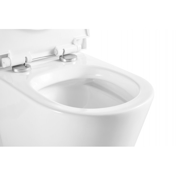 Унитаз подвесной безободковый EvaGold EG070005 с тонкой крышкой микролифт - фото, картинка 3 Унитаз подвесной безободковый EvaGold EG070005 с тонкой крышкой микролифт - фото 3