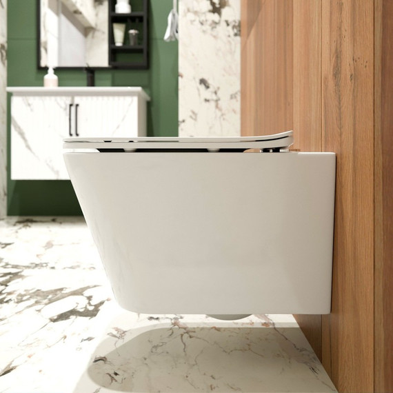 Унитаз подвесной безободковый EvaGold EG070006 с тонкой крышкой микролифт - фото, картинка 2 Унитаз подвесной безободковый EvaGold EG070006 с тонкой крышкой микролифт - фото 2