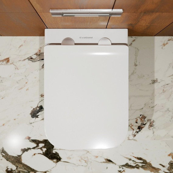 Унитаз подвесной безободковый EvaGold EG070006 с тонкой крышкой микролифт - фото, картинка 3 Унитаз подвесной безободковый EvaGold EG070006 с тонкой крышкой микролифт - фото 3