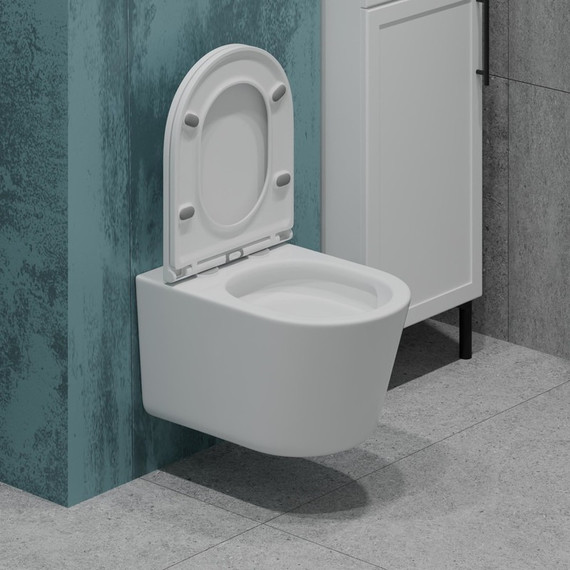 Унитаз подвесной безободковый EvaGold EG070007 с тонкой крышкой микролифт - фото, картинка 3 Унитаз подвесной безободковый EvaGold EG070007 с тонкой крышкой микролифт - фото 3