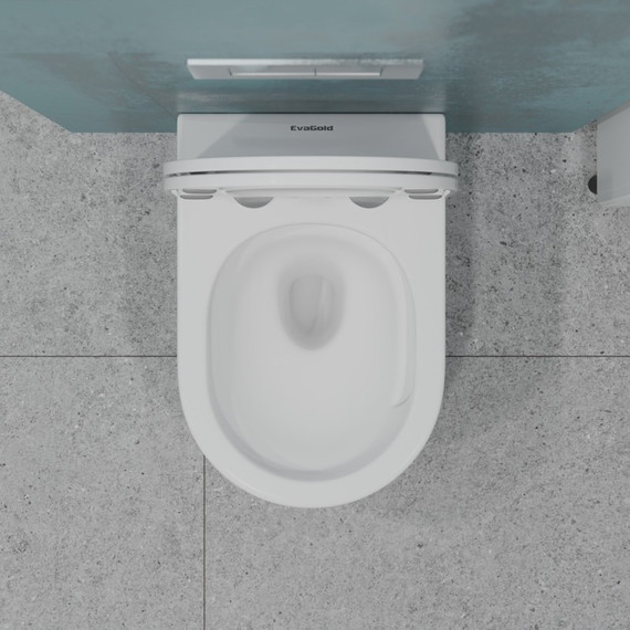 Унитаз подвесной безободковый EvaGold EG070007 с тонкой крышкой микролифт - фото, картинка 4 Унитаз подвесной безободковый EvaGold EG070007 с тонкой крышкой микролифт - фото 4