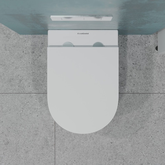 Унитаз подвесной безободковый EvaGold EG070007 с тонкой крышкой микролифт - фото, картинка 5 Унитаз подвесной безободковый EvaGold EG070007 с тонкой крышкой микролифт - фото 5