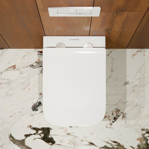 Унитаз-биде подвесной безободковый EvaGold EG070010 с тонкой крышкой микролифт - фото, картинка 3 Унитаз-биде подвесной безободковый EvaGold EG070010 с тонкой крышкой микролифт - фото 3