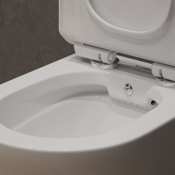 Унитаз-биде подвесной безободковый EvaGold EG070012 с тонкой крышкой микролифт - фото, картинка 3 Унитаз-биде подвесной безободковый EvaGold EG070012 с тонкой крышкой микролифт - фото 3