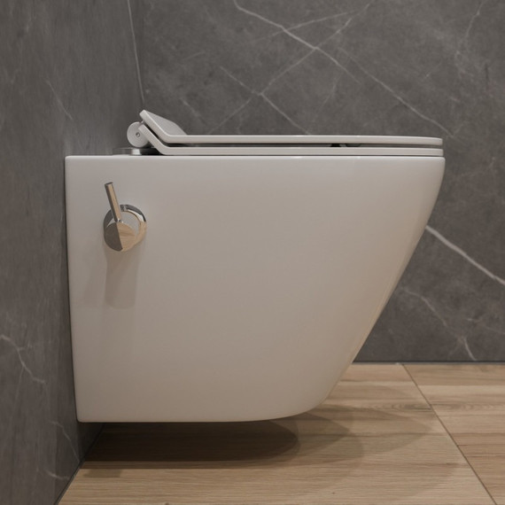 Унитаз-биде подвесной безободковый EvaGold EG070012 с тонкой крышкой микролифт - фото, картинка 5 Унитаз-биде подвесной безободковый EvaGold EG070012 с тонкой крышкой микролифт - фото 5