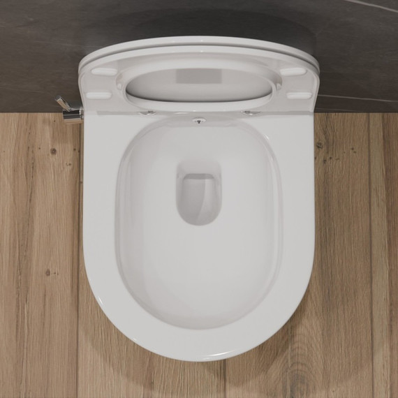 Унитаз-биде подвесной безободковый EvaGold EG070012 с тонкой крышкой микролифт - фото, картинка 6 Унитаз-биде подвесной безободковый EvaGold EG070012 с тонкой крышкой микролифт - фото 6