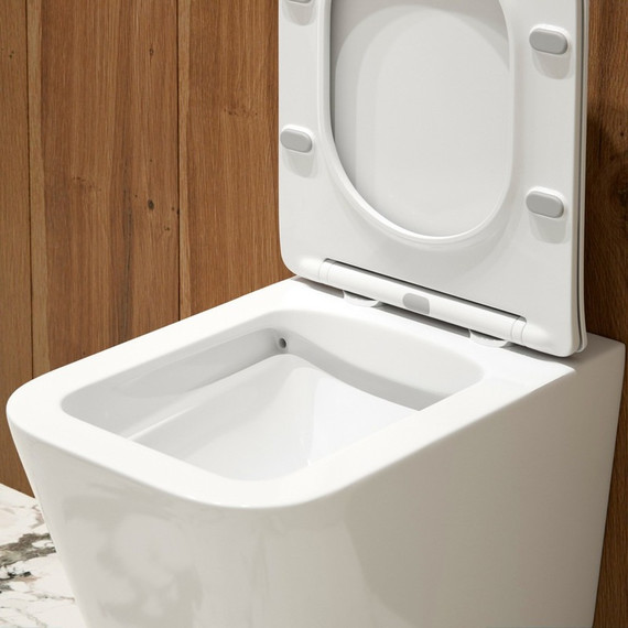 Унитаз подвесной безободковый EvaGold EG070013 с тонкой крышкой микролифт - фото, картинка 2 Унитаз подвесной безободковый EvaGold EG070013 с тонкой крышкой микролифт - фото 2