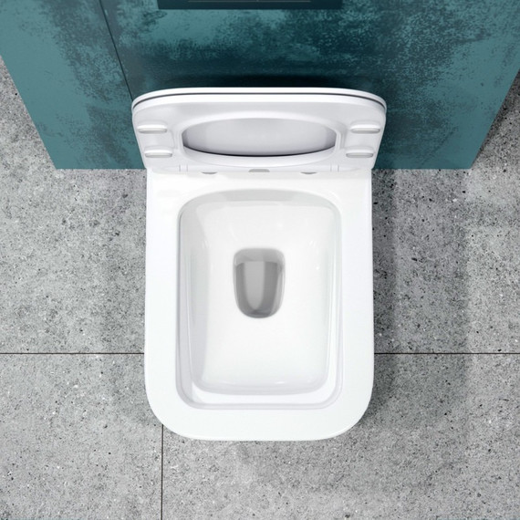 Унитаз подвесной безободковый EvaGold EG070018 с тонкой крышкой микролифт, белый мрамор - фото, картинка 4 Унитаз подвесной безободковый EvaGold EG070018 с тонкой крышкой микролифт, белый мрамор - фото 4