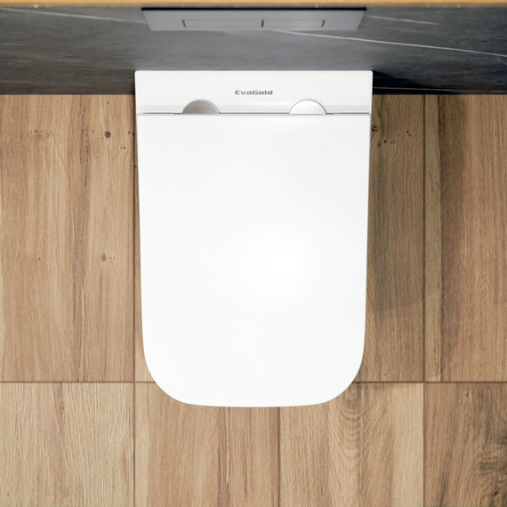 Унитаз подвесной безободковый EvaGold EG070043 с тонкой крышкой микролифт - фото, картинка 7 Унитаз подвесной безободковый EvaGold EG070043 с тонкой крышкой микролифт - фото 7