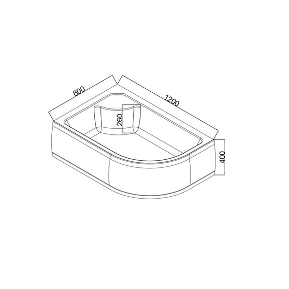 Поддон акриловый EvaGold 120х80 см EG230018 L - фото, картинка 2 Поддон акриловый EvaGold 120х80 см EG230018 L - фото 2