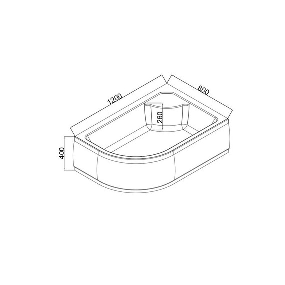 Поддон акриловый EvaGold 120х80 см EG230019 R - фото, картинка 2 Поддон акриловый EvaGold 120х80 см EG230019 R - фото 2