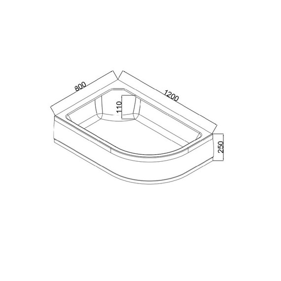 Поддон акриловый EvaGold 120х80 см EG230023 L - фото, картинка 2 Поддон акриловый EvaGold 120х80 см EG230023 L - фото 2
