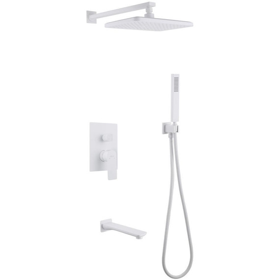 Душевая система для ванны Abber Weiss Insel AF8017FW, белый матовый - фото 
