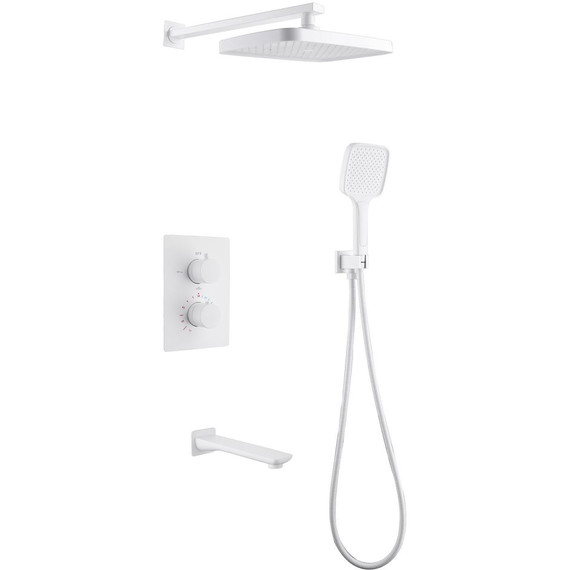 Душевая система для ванны с термостатом Abber Weiss Insel AF8050W, белый - фото 
