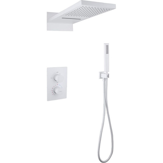 Душевая система для душа с термостатом Abber Weiss Insel AF8052W, белый - фото 