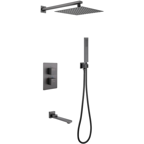 Душевая система для ванны с термостатом Abber Daheim AF8250NG, никель - фото 