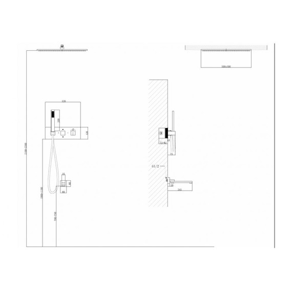 Душевая система для ванны с термостатом Abber Daheim AF8254G, золото матовый - фото 3