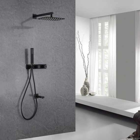 Душевая система для ванны Abber Rund AF8717B, черный матовый - фото 2