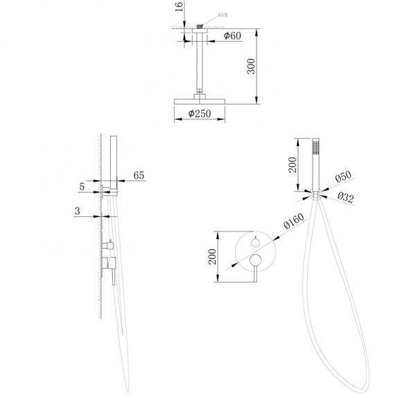 Душевая система для душа Abber Emotion AF8821B, чёрный матовый - фото 3