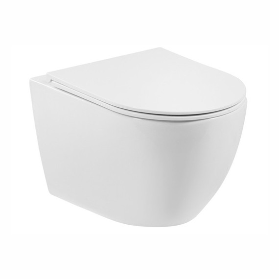 Унитаз подвесной безободковый EvaGold EG070032 с тонкой крышкой микролифт - фото, картинка  Унитаз подвесной безободковый EvaGold EG070032 с тонкой крышкой микролифт - фото