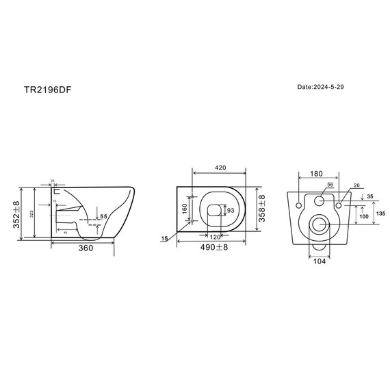 Унитаз подвесной безободковый EvaGold EG070032 с тонкой крышкой микролифт - фото, картинка 6 Унитаз подвесной безободковый EvaGold EG070032 с тонкой крышкой микролифт - фото 6