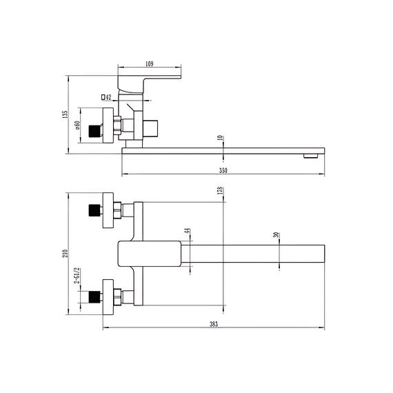 Смеситель для ванны EvaGold Tai EG400013 - фото 2