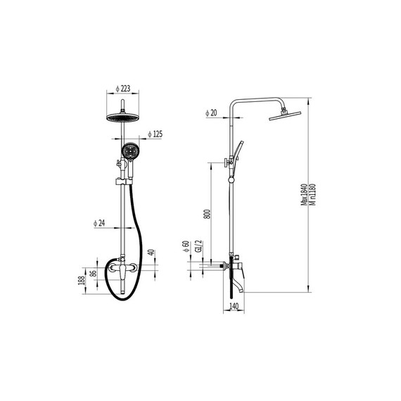 Душевая стойка EvaGold Sky EG400050 - фото, картинка 5 Душевая стойка EvaGold Sky EG400050 - фото 5