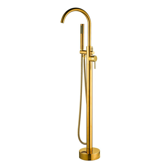 Смеситель для ванны напольный EvaGold Antares EG400072, золото - фото 