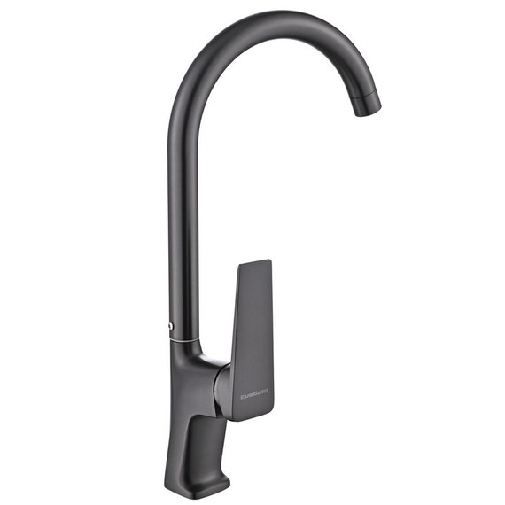 Смеситель для кухни EvaGold Vesta EG400089 поворотный излив, оружейная сталь - фото 4