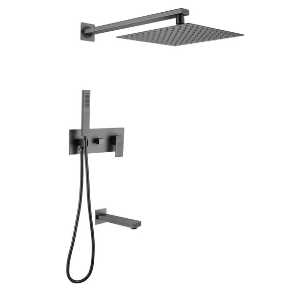 Душевая система для ванны Abber Daheim AF8217NG, никель - фото 