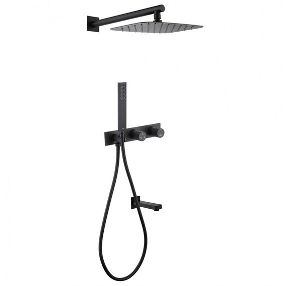 Душевая система для ванны Abber Rund AF8717B, черный матовый - фото 