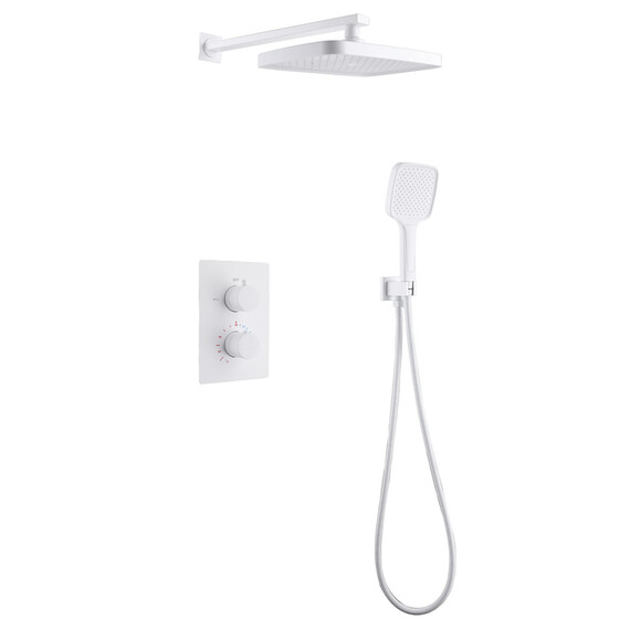 Душевая система для душа с термостатом Abber Weiss Insel AF8051W, белый - фото 