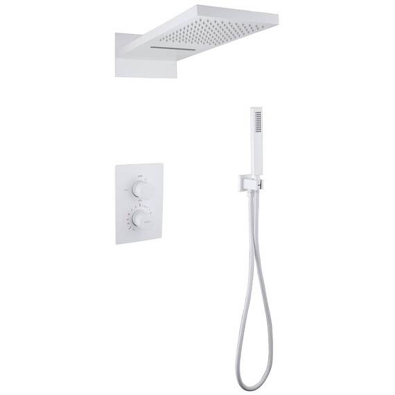 Душевая система для душа с термостатом Abber Weiss Insel AF8052W, белый - фото 