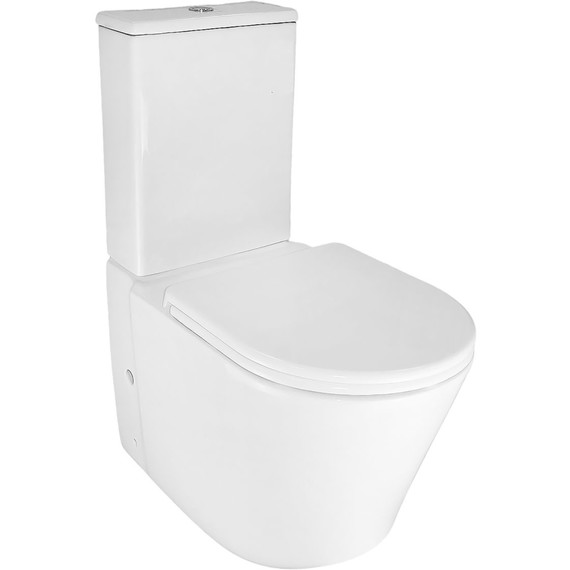 Унитаз-компакт безободковый Azario Lander AZ-1299A с тонкой крышкой микролифт - фото 2