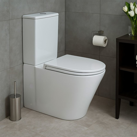 Унитаз-компакт безободковый Azario Lander AZ-1299A с тонкой крышкой микролифт - фото 15