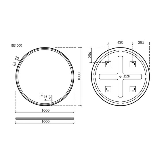 Зеркало Sancos Bella 100 см BE1000 - фото 7