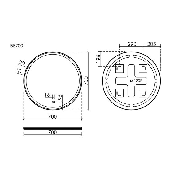 Зеркало Sancos Bella 70 см BE700 - фото 7