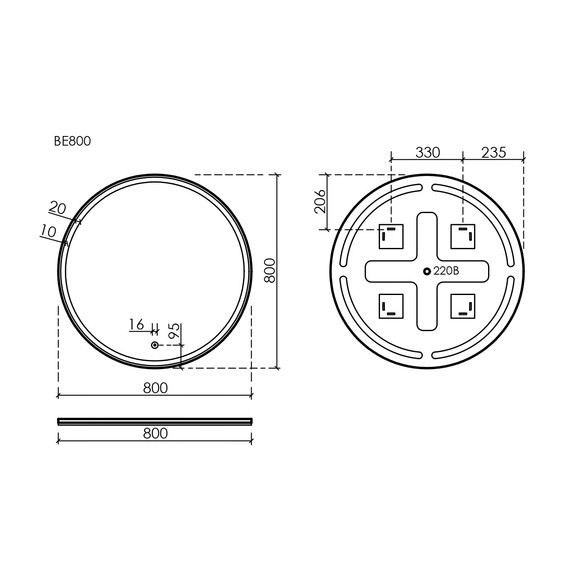 Зеркало Sancos Bella 80 см BE800 - фото 7
