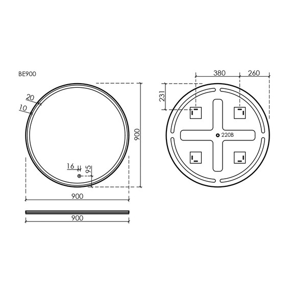 Зеркало Sancos Bella 90 см BE900 - фото 7
