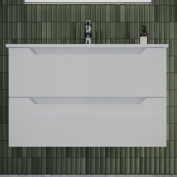 Тумба подвесная с раковиной-столешницей Sancos Norma 2.0 80 см NR2.080W - фото 4