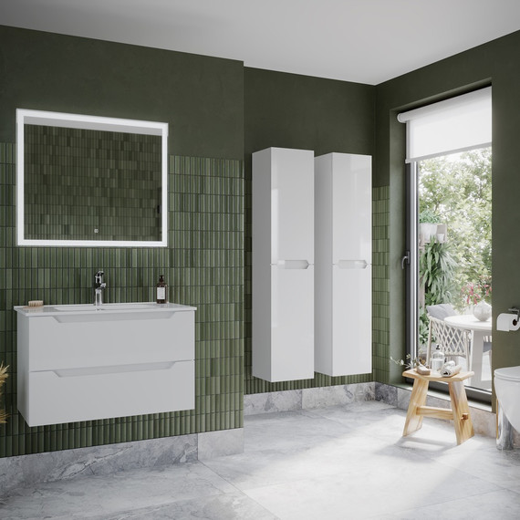 Тумба подвесная с раковиной-столешницей Sancos Norma 2.0 80 см NR2.080W - фото 5