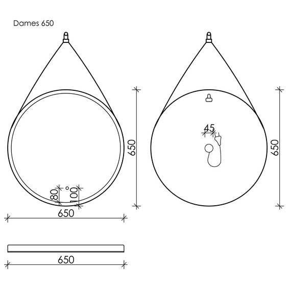 Зеркало Sancos Dames 65 см DA650W - фото 5