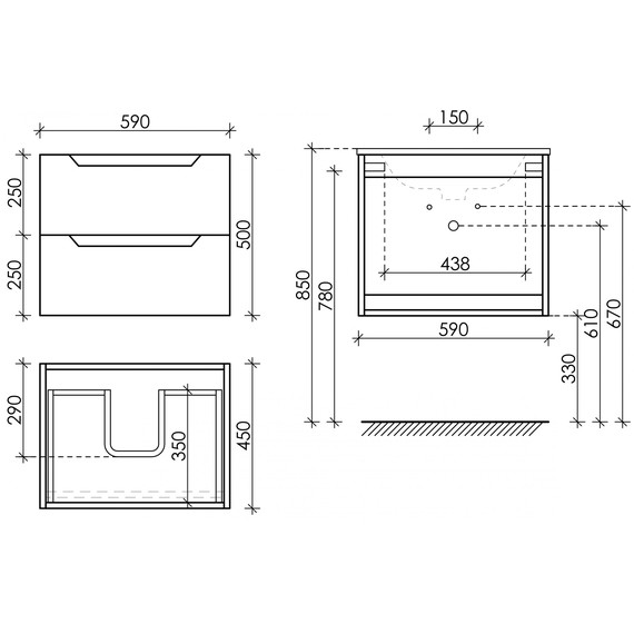 Тумба подвесная с раковиной Sancos Norma 2.0 60 см NR2.060W - фото, картинка 6 Тумба подвесная с раковиной Sancos Norma 2.0 60 см NR2.060W - фото 6