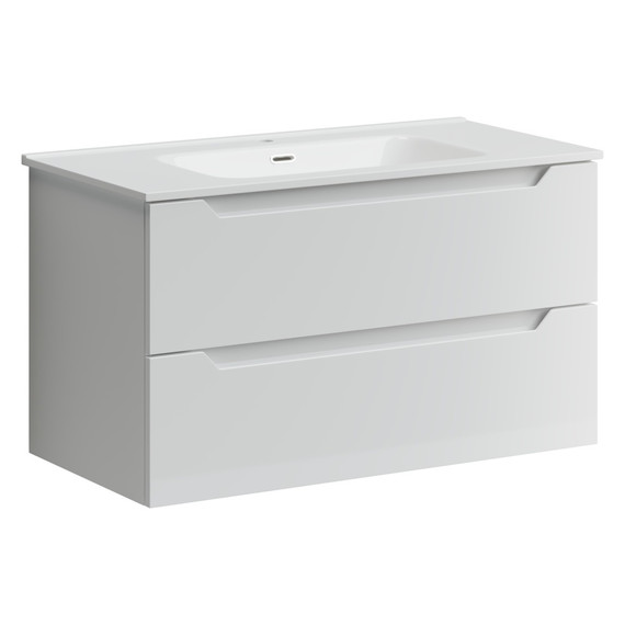 Тумба подвесная с раковиной-столешницей Sancos Norma 2.0 90 см NR2.090W - фото 2