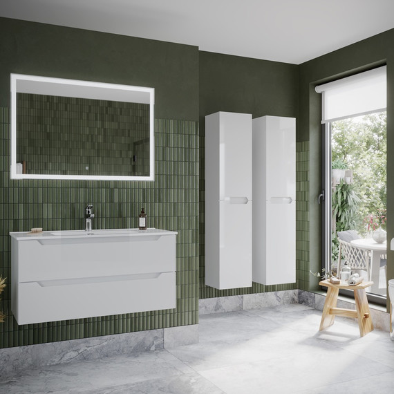 Тумба подвесная с раковиной-столешницей Sancos Norma 2.0 100 см NR2.0100W - фото 5