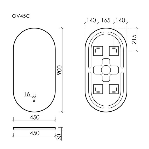 Зеркало Sancos Oval 45х90 см OV45C - фото 8